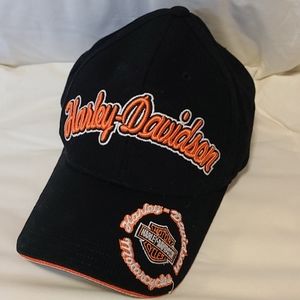 NWOT Harley-Davidson Blk/Orange/White Velcro Back